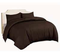 Sapphire Textile 100% Long Staple Soft Cotton Duvet Cover Bedding Set Single, Double, King, Super King Size Egyptian Cotton Soft & Easy Closure Hotel Quality Duvet Cover (Chocolate, Single)