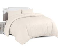 Sapphire Textile Luxury Egyptian Cotton Duvet Cover Bedding Set 200TC Single, Double, King, Super King Size Hotel Quality Duvet Set with Easy Closure (Cream, Double)