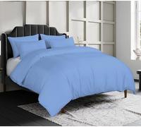 Sapphire Textile Luxury Egyptian Cotton Duvet Cover with Pillowcases Bedding Set 300 Thread Count 100% Cotton Hotel Quality with Easy Closure (Blue, Single)