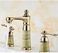 Sapphire Three-Piecehot and Cold Wash Basin Taps with Shower Four-Piece Water-Tap Sink Basin Mixer Taps/Topaz 4 Piece Set, Slzmnx, Green 3 Piece Set, a