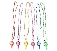 Sapphirem Light Up Whistle Necklace for Party Custome Decor Holiday New Year Celebration - 6 Pack