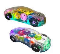 Sapphirem - Set of 2 LED Light Up Cars for Cars Road Cars with Colorful Light, Moving Wheel, Music, Fun Educational Toy for Kids