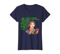 Sappho - May I Write Words Stronger Than Bone T-Shirt, Women, Navy Blue, X-Large