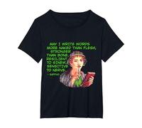 Sappho - May I Write Words Stronger Than Bone T-Shirt, Women's Plus, Black, 5X