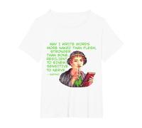 Sappho - May I Write Words Stronger Than Bone T-Shirt, Women's Plus, White, 4X
