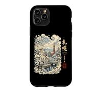 Sapporo Hokkaido Winter Clock Japan Ukiyo-e Japanese Kanji Case for iPhone 11 Pro