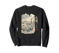 Sapporo Hokkaido Winter Clock Japan Ukiyo-e Japanese Kanji Sweatshirt
