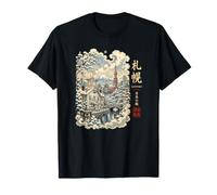Sapporo Hokkaido Winter Clock Japan Ukiyo-e Japanese Kanji T-Shirt