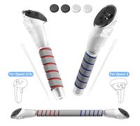 Saqico Clear 3-in-1 Long Arms for Meta Quest 3S/3/2: No Signal Block VR Grips for Gorilla Tag, Beat Saber & Golf Modes, Ergonomic for Quest Controllers