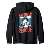 SAR Diver Turning Darkness Into Rescue Zip Hoodie