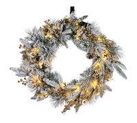 Sara By Sara Davies 50cm Pre Lit Winterluxe Fir Wreath NATURAL