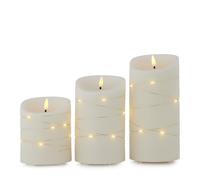 Sara by Sara Davies Set of 3 Indoor Outdoor LED Pillar Candles