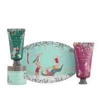 Sara Miller Beauty Hand Cream 50ml, Cuticle Cream 50ml, Hand Scrub 50g In Oval Tin, Moisturiser, Shea Butter, Argan Oil, Travel Size, Vegan and Cruelty Free, Beauty Gift, Christmas Stocking Filler