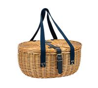 Sara Miller by Navigate 4 Person Filled Oval Wicker Basket Natural & Navy
