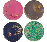 Sara Miller Chelsea Bird Fine China Cake Plates Set of 4 with 22ct Gold Elements