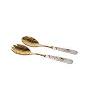 Sara Miller Chelsea Collection Gold Salad Servers Boxed for Portmeirion
