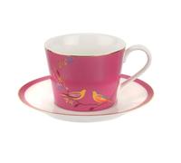 Sara Miller for Portmeirion Chelsea Cup and Saucer, Ceramic, Pink, 230 x 185 x 95 cm
