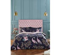 Sara Miller Dancing Cranes 100% Cotton 220 Thread Count Duvet Cover Set Pink
