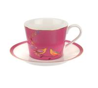 Sara Miller for Portmeirion Chelsea Cup and Saucer, Ceramic, Pink, 230 x 185 x 95 cm