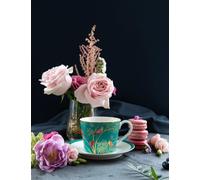 Sara Miller Green Bird Cup & Saucer Green