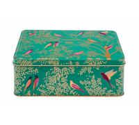 Sara Miller Green Birds Rectangular Storage Tin - Friend`s Birthday Gift Idea