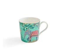 Sara Miller Green India Design Porcelain Mug in Gift Box Kitchen Accessory