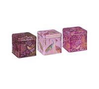 Sara Miller Haveli Garden Set 3 Square Canisters Tea Coffee Sugar Caddies
