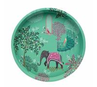 Sara Miller - India Elephant's Oasis Deep Well Tray | Kitchen Tea Coffee Tray Breakfast Tray | Large Drinks Serving Tray - 30cm