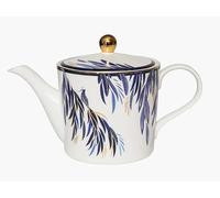 Sara Miller London Anniversary Teapot, Feather Tail Embellished with 22-Carat Gold Detailing