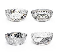 Sara Miller London Artisanne Noir 14.8cm Medium Cereal with Gold Detailing