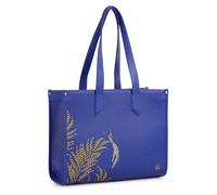 Sara Miller London Box Tote, Women's Bag for Work, Travel, Laptop, Large Shoulder Handbag with Clasp Closure, Botanic Blue