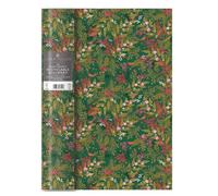 Sara Miller London Christmas Botanical Recyclable Roll Wrap, 3 Metres x 70 cm, Green Festive Gift Wrapping Paper with Birds, Berries and Foliage