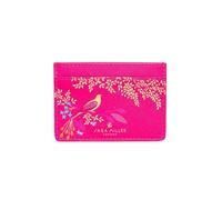 Sara Miller London Credit Card Holder, Women's Slim Wallet, Holds up to 4 Cards, Faux Leather, Chelsea Pink