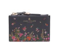 Sara Miller London Credit Card Holder, Women's Slim Wallet, Holds up to 4 Cards, Zipper Pocket, Faux Leather, Ditsy Floral Navy Blue