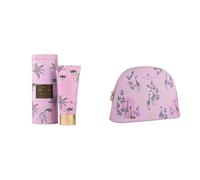 Sara Miller London Hand Cream 100ml in Ostrich and Palms Tin+Sara Miller London Medium Zip Pull Cosmetic Bag