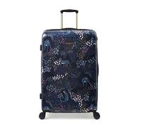 Sara Miller London Hardside Luggage, 4 Wheel Trolley Spinner, Large 77 x 28 x 48 cm, Midnight Blue Leopard