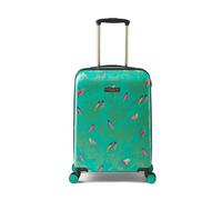 Sara Miller London Hardside Luggage, 4 Wheel Trolley Spinner, Small Carry On 54 x 20 x 36 cm, Green Birds