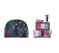 Sara Miller London Large Cosmetic Bag, Beauty Organiser+Sara Miller London Hand Cream Set 6X 30ml, Assorted Fragrances with Mango Butter and Coconut Oil