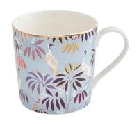 Sara Miller London Mug Sky Blue India Design Fine China 340ml Gold Detailing