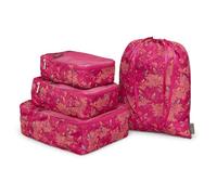 Sara Miller London Packing Cubes, 4 Piece Set, Travel and Suitcase Organisation, Luggage Organizer Bags, Chelsea Pink