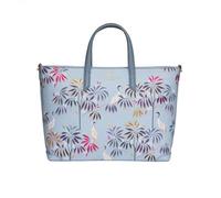 Sara Miller London Tote, Women's Bag for Work, Travel, Laptop, Shoulder Handbag with Zipper Closure, Large, Crane Garden Light Blue