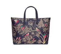 Sara Miller London Tote, Women's Bag for Work, Travel, Laptop, Shoulder Handbag with Zipper Closure, Medium, Smoky Blue Birds