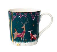 Sara Miller London Woodland Tales Mug, Deer & Robin, Green