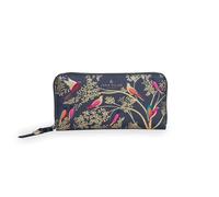 Sara Miller London Zip Around Wallet, Women's Purse Clutch, Coin Pocket and Card Holder, Faux Leather, Large, Smoky Blue Birds