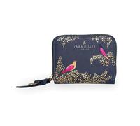 Sara Miller London Zip Around Wallet, Women's Purse Clutch, Coin Pocket and Card Holder, Faux Leather, Small, Smoky Blue Birds