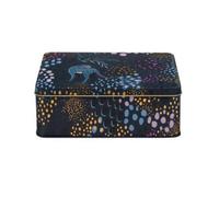 Sara Miller - Midnight Leopard Deep Rectangular Tin 195 x 154 x 75mm