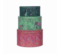 Sara Miller New India Set of 3 Round Nesting Cake Tins 250 (d) x 145mm 226(d) x 120mm 198 (d) x 90mm