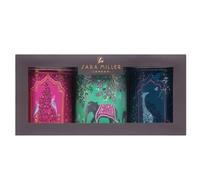 Sara Miller Round Storage Caddy Set, 10.5cm, India Collection, Decorative Gold Detail, Set of 3 Tins