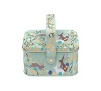 Sara Miller - Small Handled Easter Basket Tin with Easter Bunnies 105 x 78 x 42mm