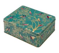 Sara Miller Storage Tin Green Birds Rectangular 20cm Size
